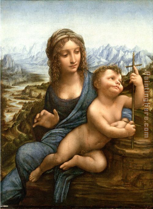 Madonna of the Yarnwinder painting - Leonardo da Vinci Madonna of the Yarnwinder art painting